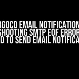 ArgoCD Email Notifications: Troubleshooting SMTP EOF Error (argocd failed to send email notification)